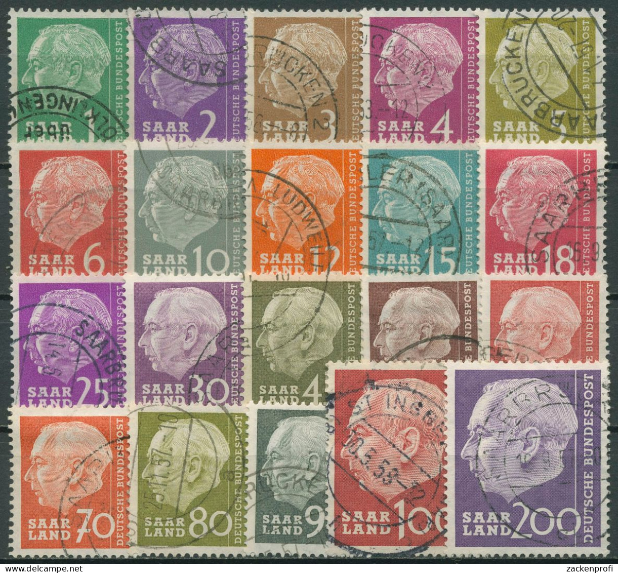 OPD Saarbrücken 1957 Bundespräsident Theodor Heuss 380/99 Gestempelt - Used Stamps