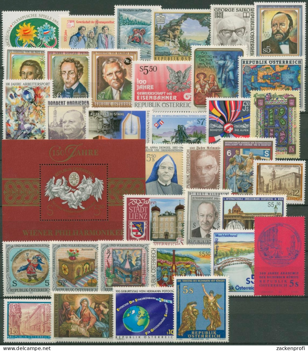 Österreich Jahrgang 1992 Komplett Postfrisch (SG6375) - Ganze Jahrgänge