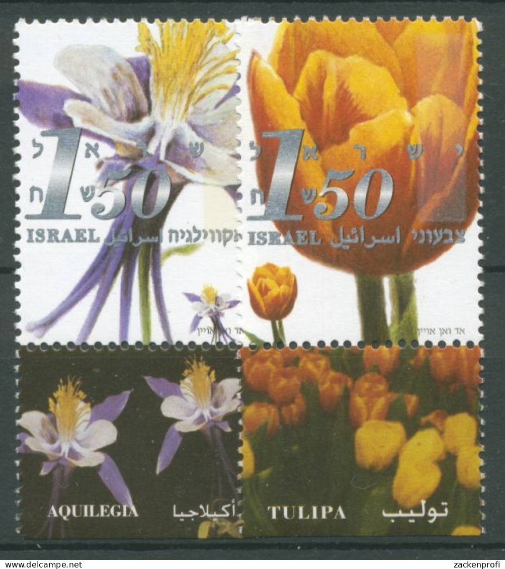 Israel 2006 Blumen Akelei Und Tulpe 1863/64 Mit Tab Postfrisch - Unused Stamps (with Tabs)