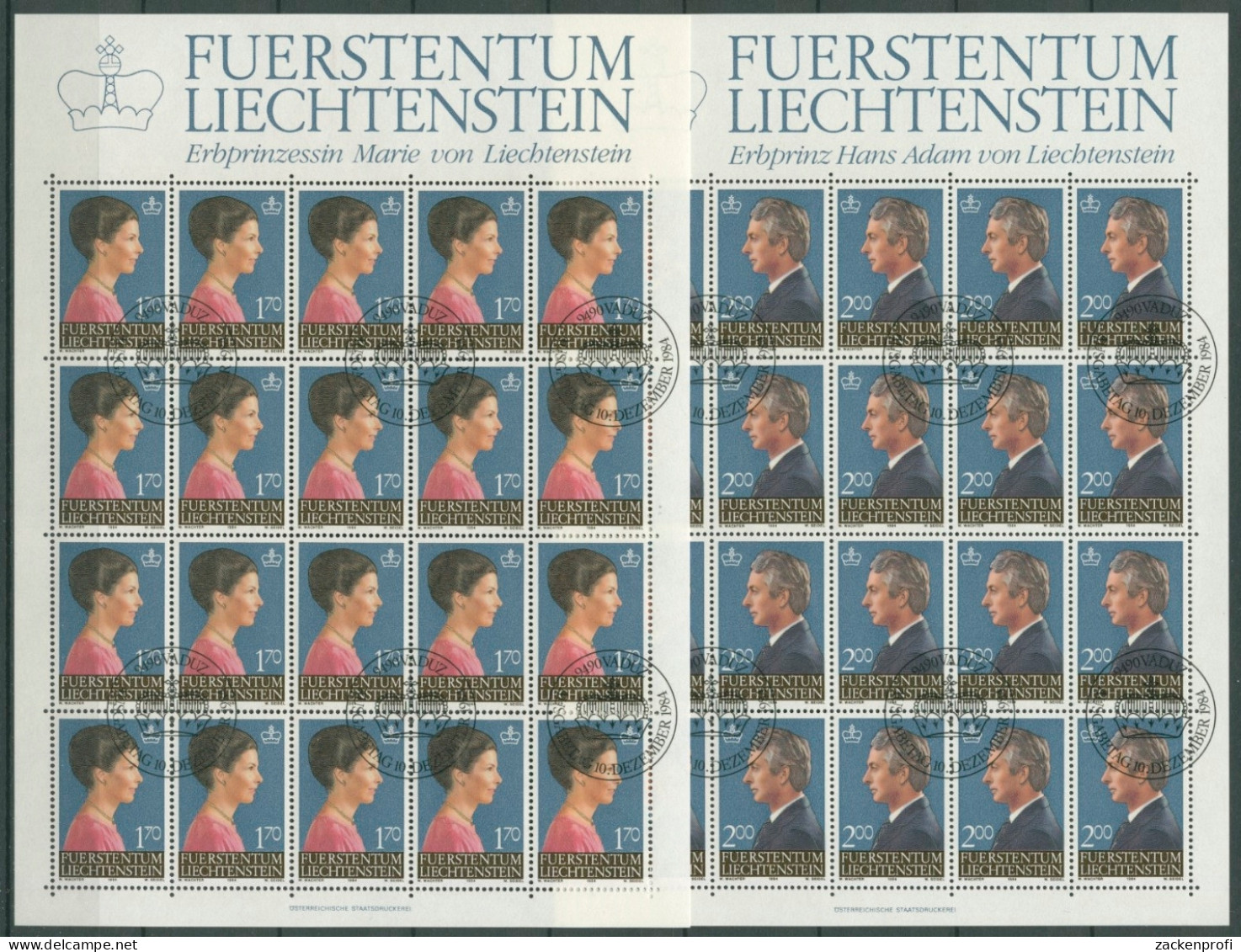 Liechtenstein 1984 Erbprinz, Erbprinzessin Bogensatz 864/65 Gestempelt (C16217) - Gebraucht