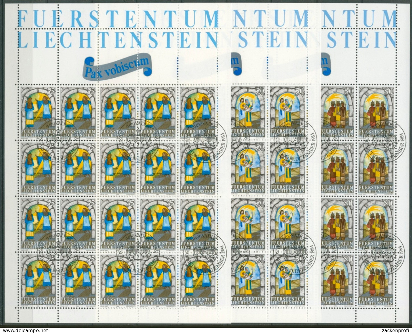 Liechtenstein 1984 Weihnachten Bogensatz 861/63 Gestempelt (C16216) - Used Stamps