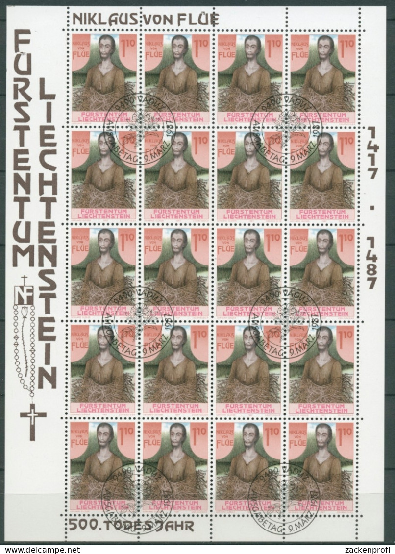 Liechtenstein 1987 500. T. Des Hl. Nikolaus Von Der Flüe 918 Gestempelt (C16223) - Blocs & Feuillets