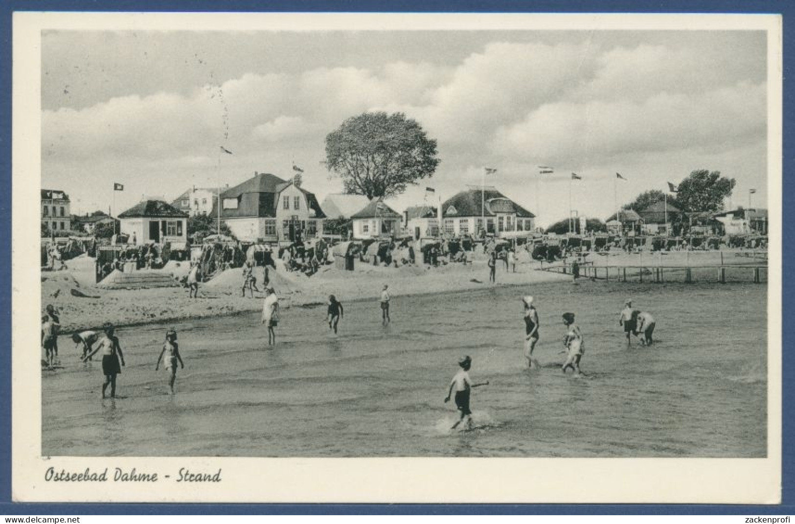 Ostseebad Dahme Strandpartie, Gelaufen 1956 (AK1524) - Dahme