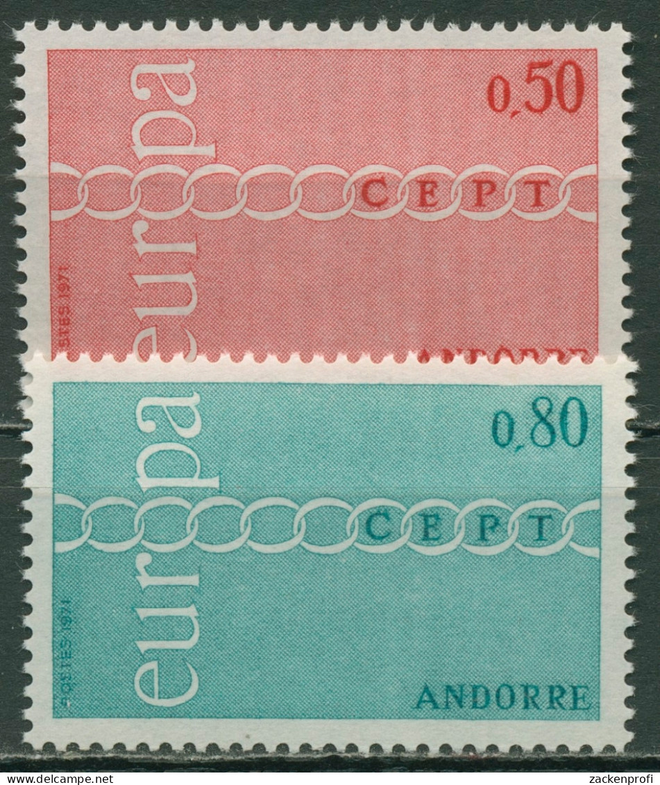 Andorra (frz.) 1971 EUROPA Gemeinschaftsausgabe CEPT 232/33 Postfrisch - Nuevos