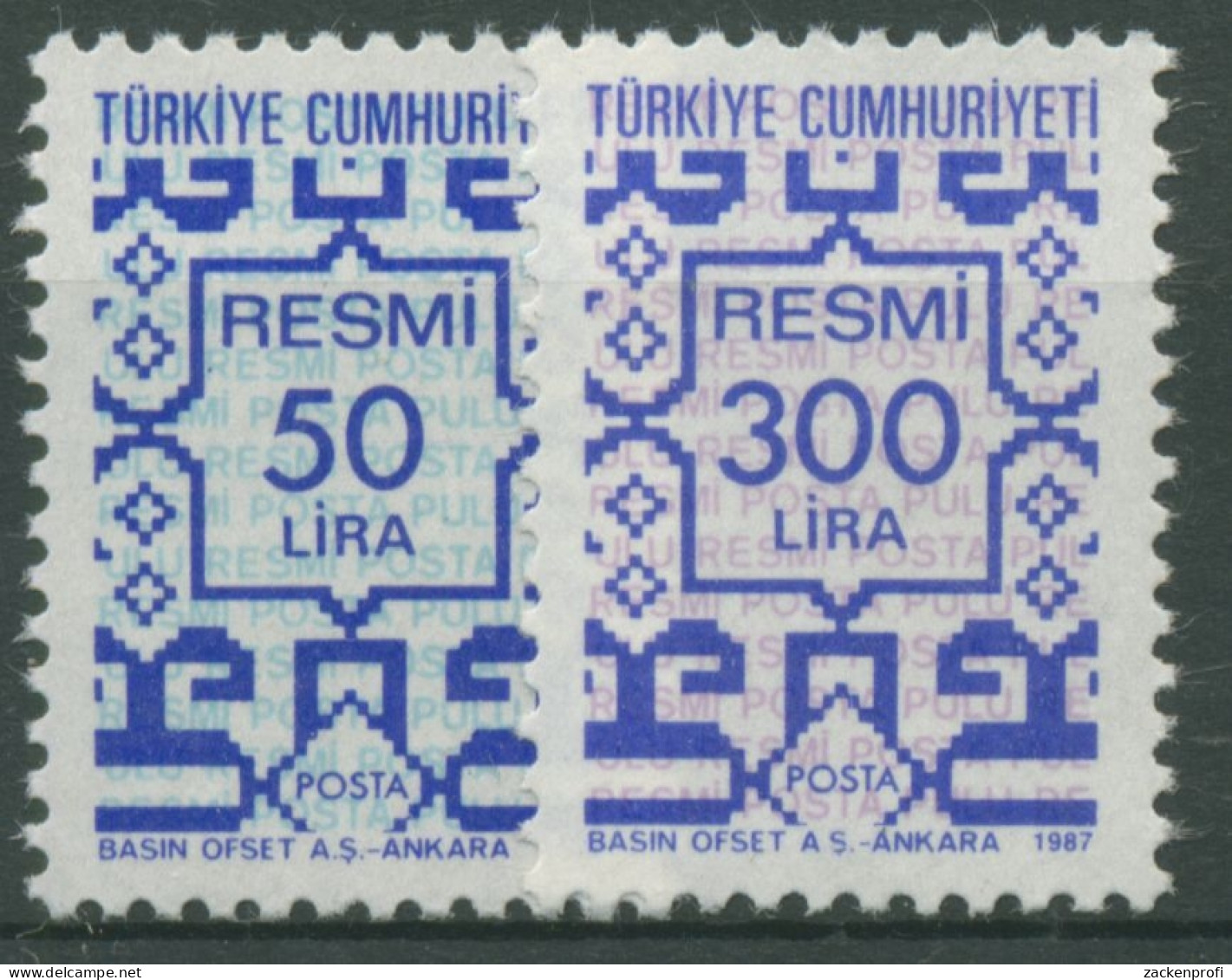 Türkei 1987 Ornamente Dienstmarken 184/85 Postfrisch - Dienstmarken