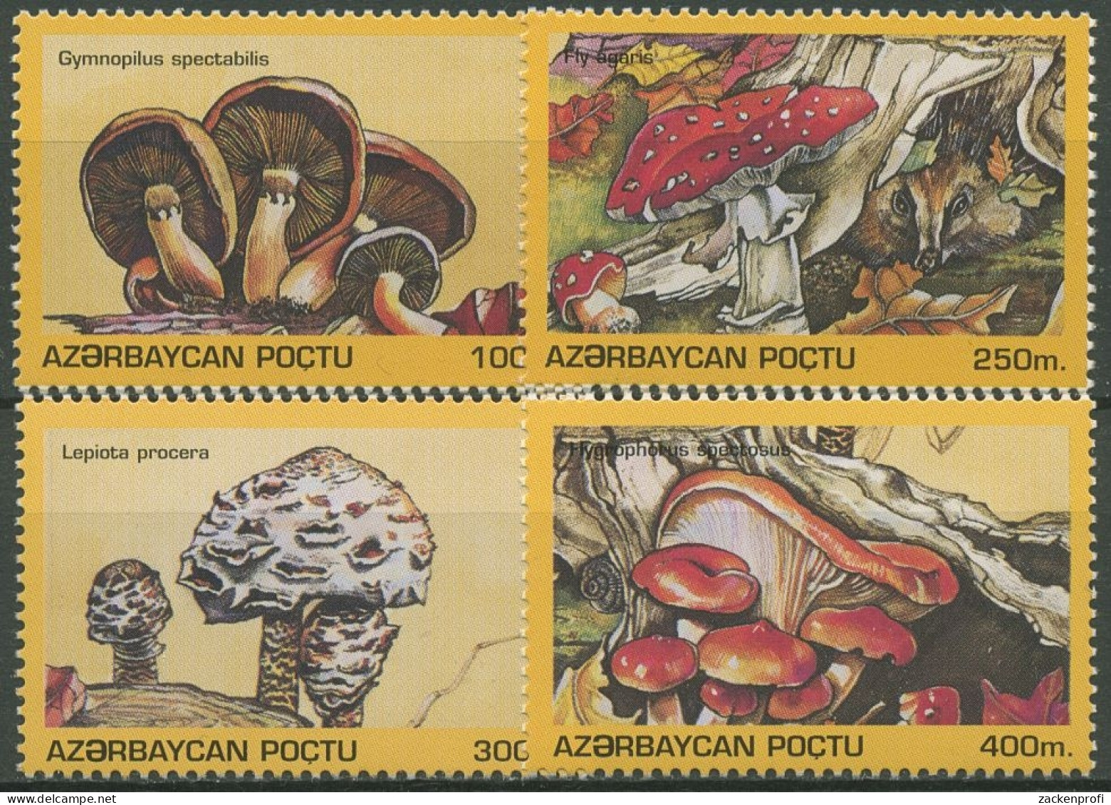Aserbaidschan 1995 Pilze Fliegenpilz, Riesenschirmling 244/47 Postfrisch - Azerbaïjan
