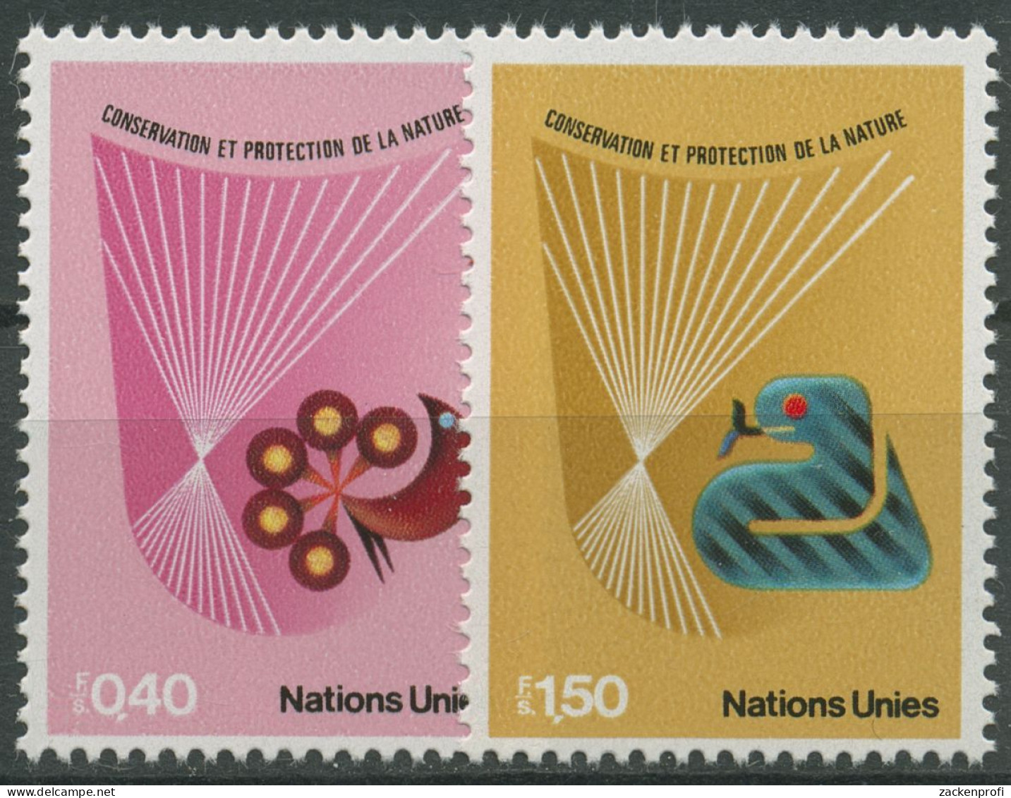 UNO Genf 1982 Umweltschutz Vogel Schlange 109/10 Postfrisch - Nuovi