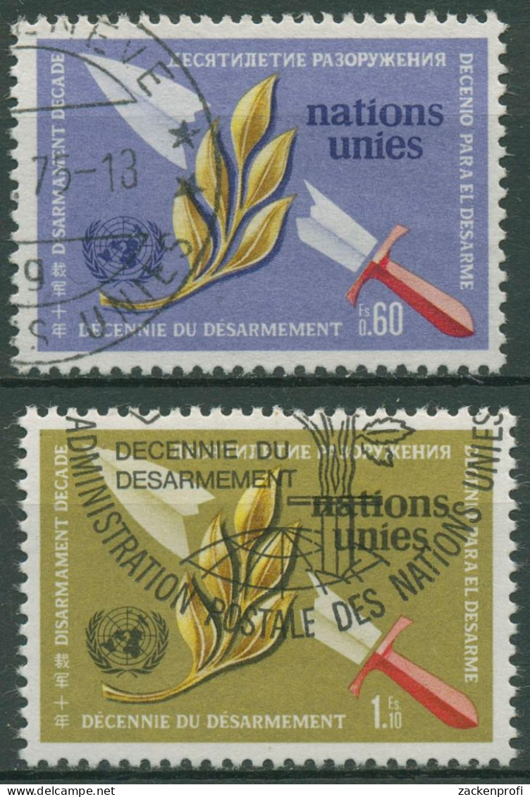 UNO Genf 1973 Abrüstung Lorbeerzweig Schwerrt 30/31 Gestempelt - Oblitérés