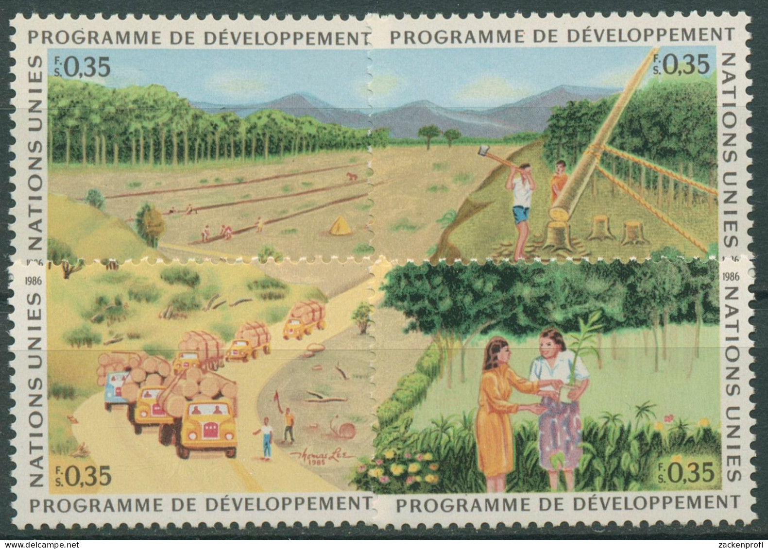 UNO Genf 1986 Entwicklungsprogramm Wald Aufforstung 138/41 Postfrisch - Nuevos