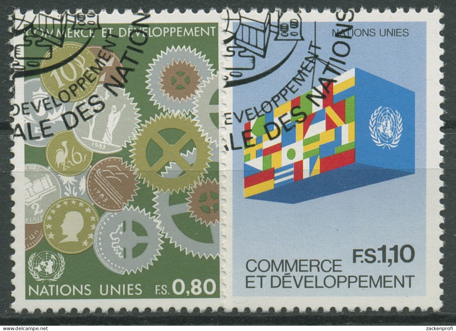 UNO Genf 1983 Konferenz Für Handel Und Entwicklung Münzen 115/16 Gestempelt - Usados