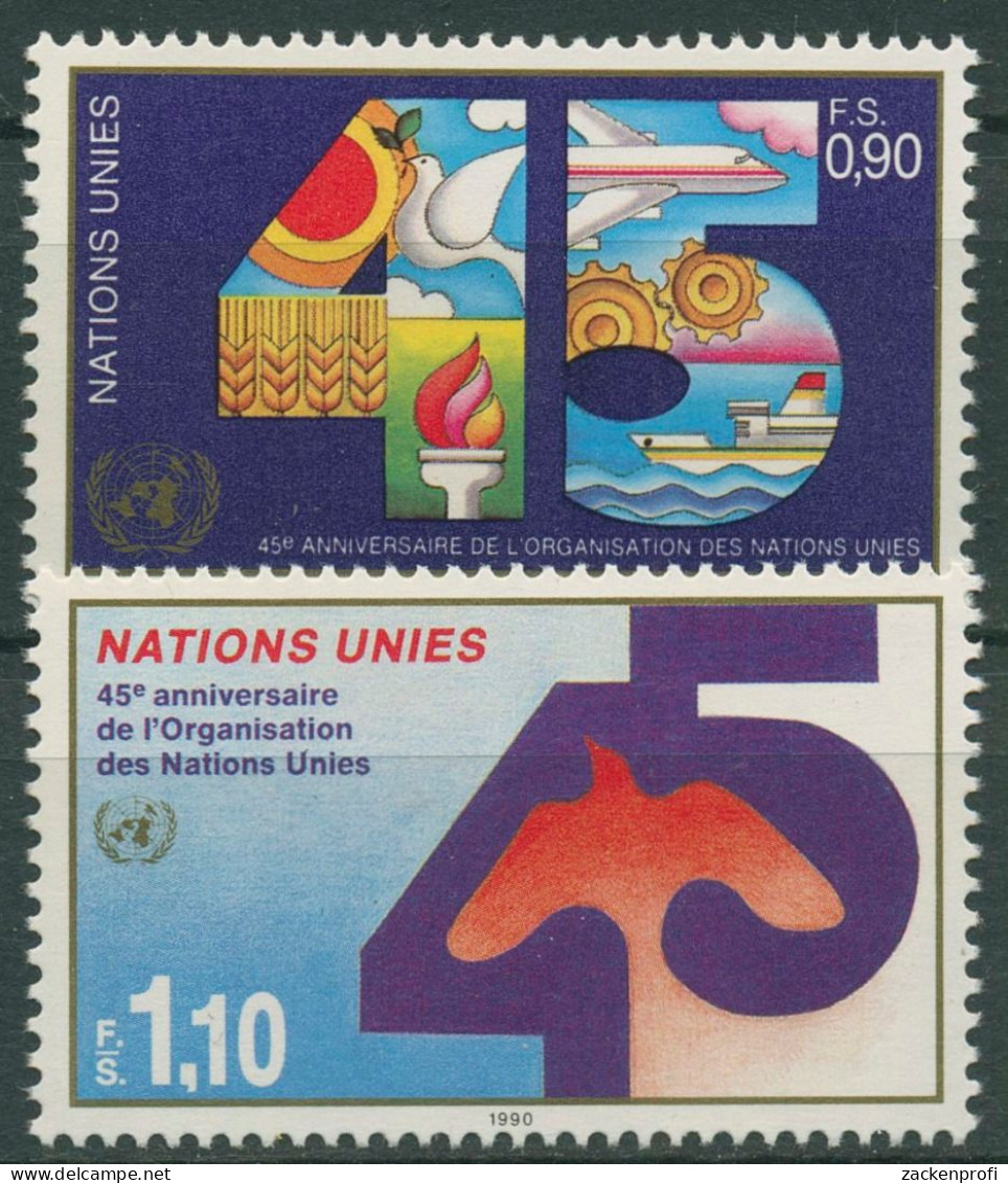 UNO Genf 1990 45 Jahre Vereinte Nationen 188/89 Postfrisch - Neufs