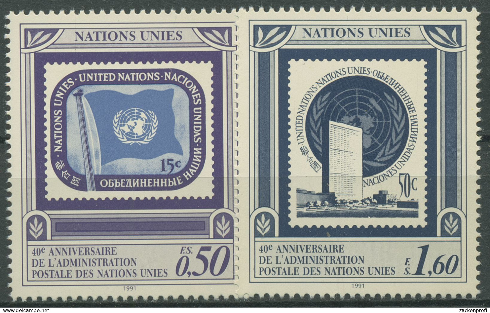 UNO Genf 1991 Postverwaltung MiNr. 7 Und 10 UNO New York 206/07 Postfrisch - Ongebruikt