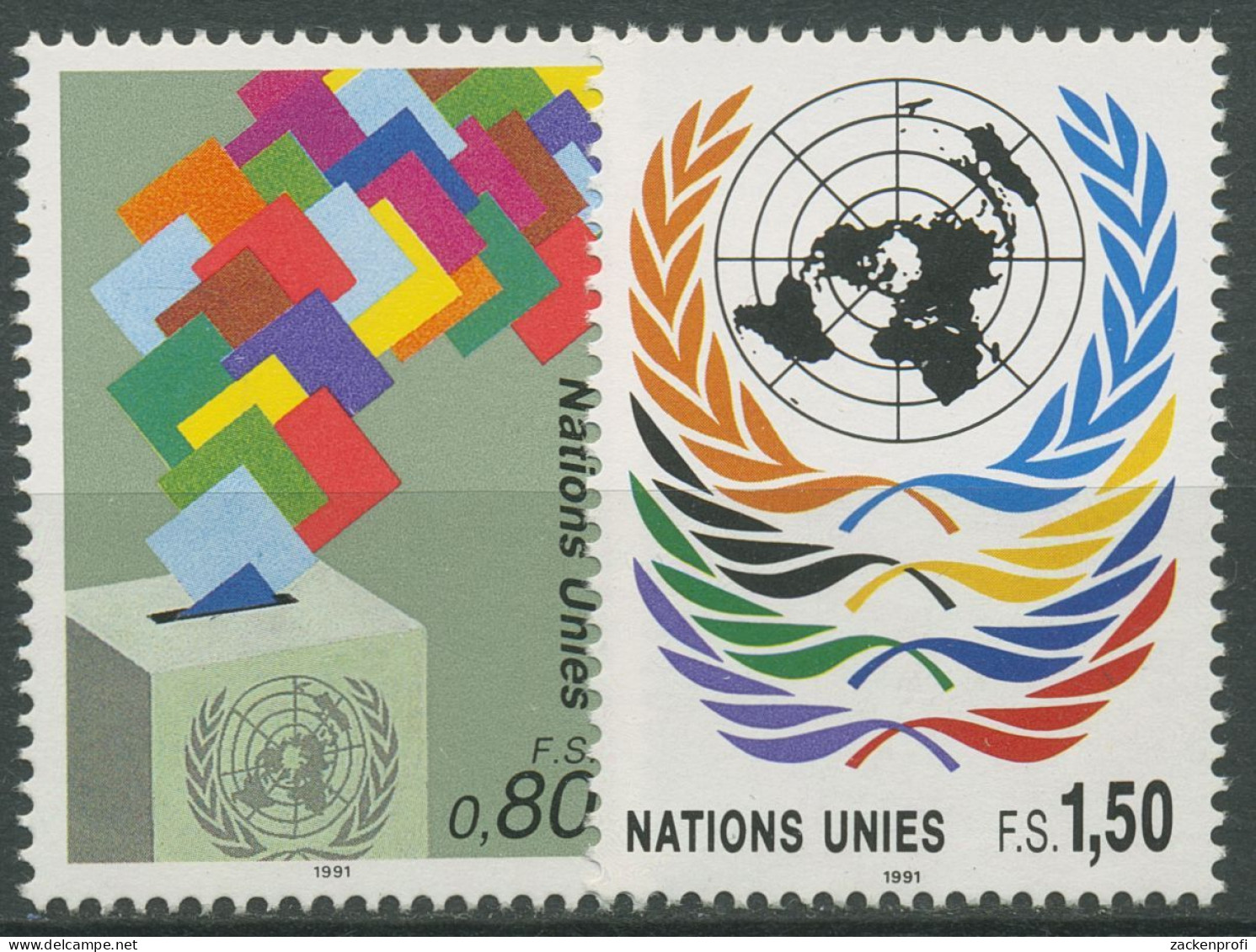 UNO Genf 1991 Stimmzettel Wahlurne 200/01 Postfrisch - Ungebraucht
