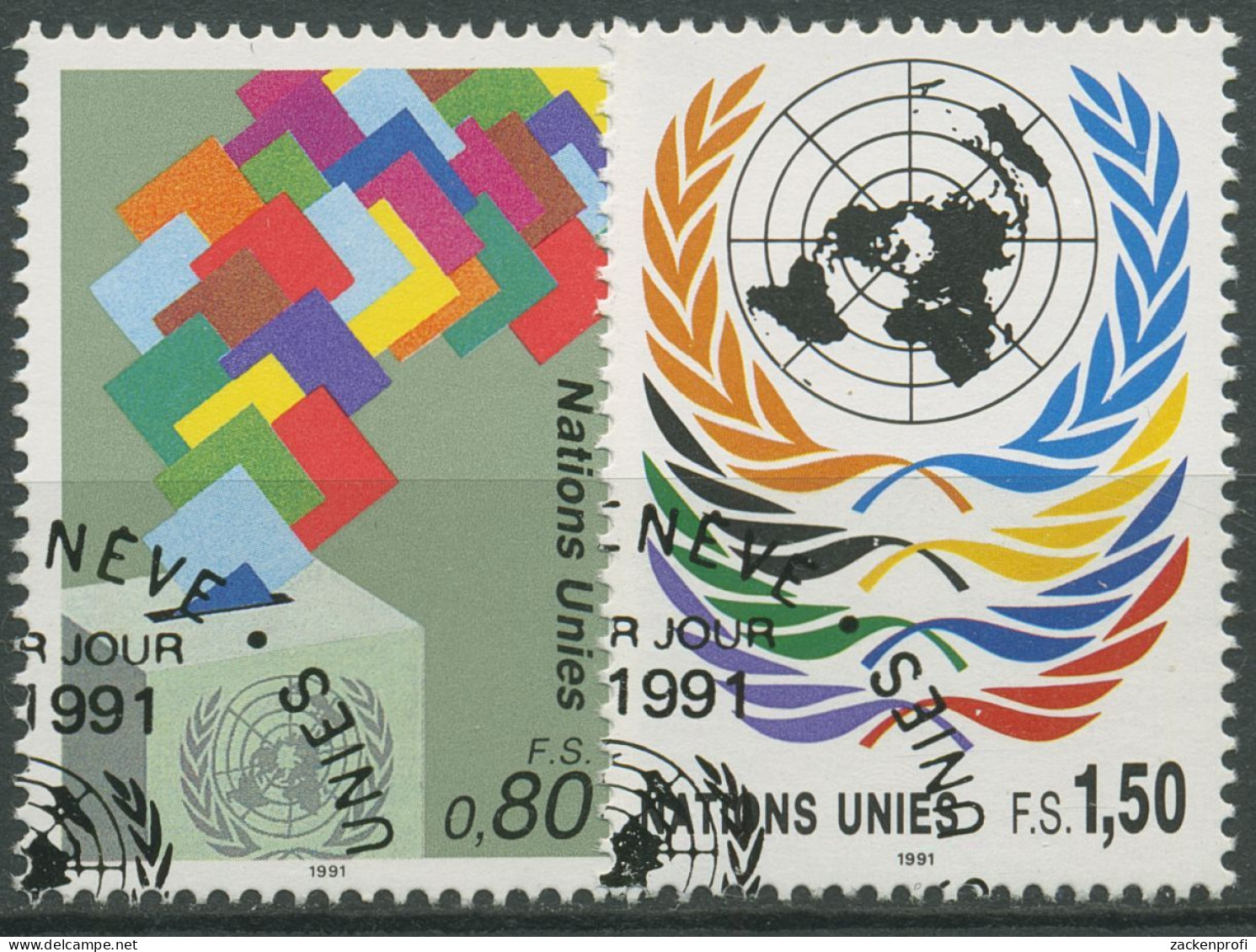 UNO Genf 1991 Stimmzettel Wahlurne 200/01 Gestempelt - Usati