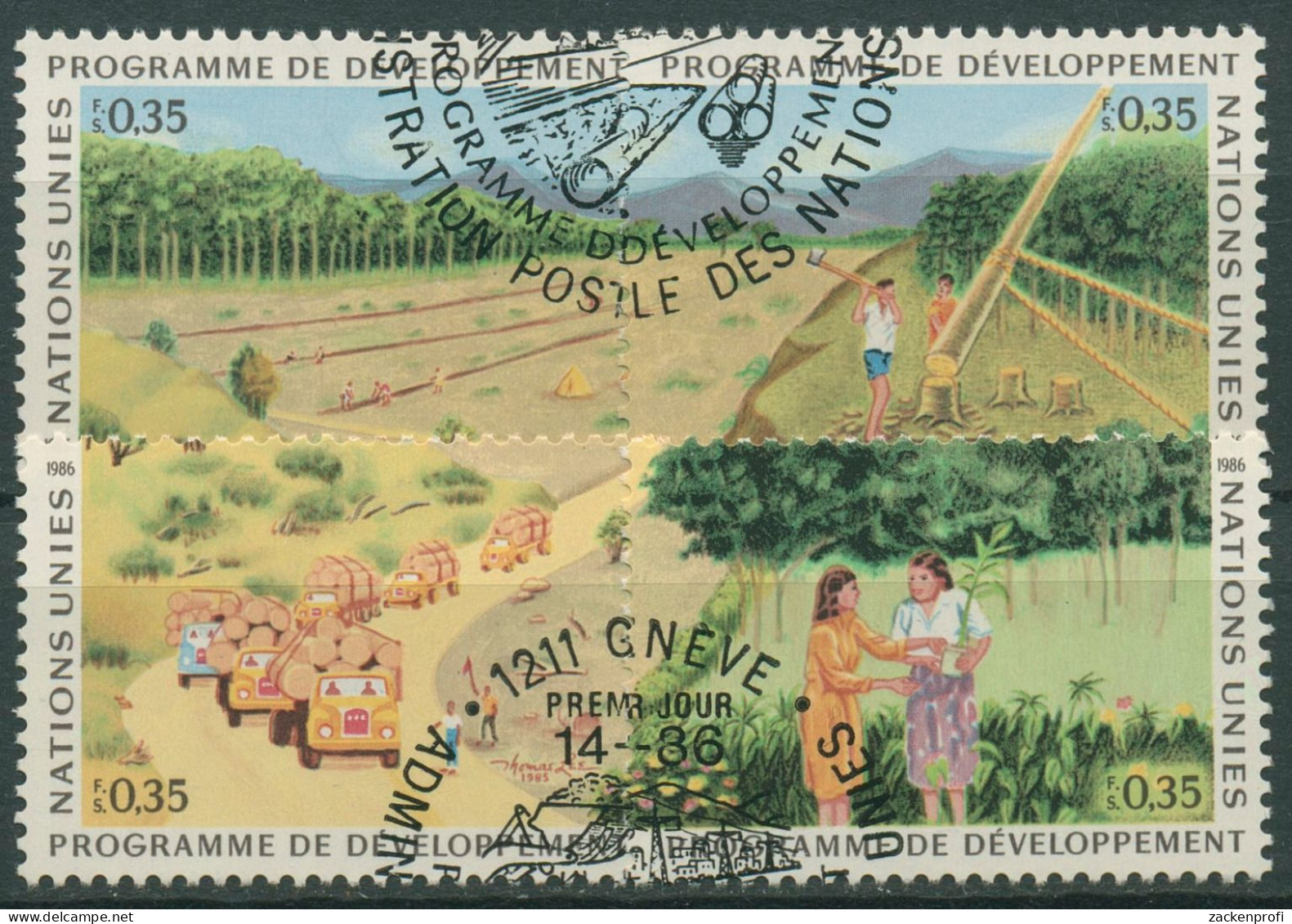 UNO Genf 1986 Entwicklungsprogramm Wald Aufforstung 138/41 Gestempelt - Used Stamps