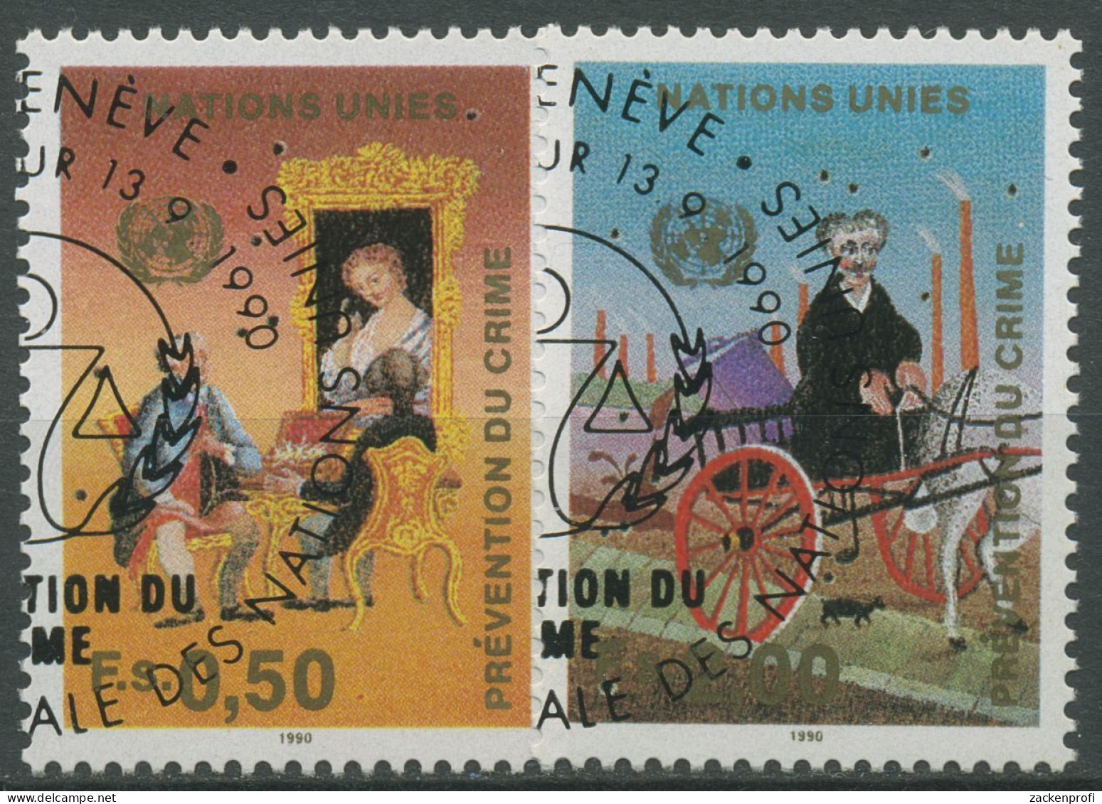 UNO Genf 1990 Verbrechensbekämpfung Gemälde 190/91 Gestempelt - Used Stamps