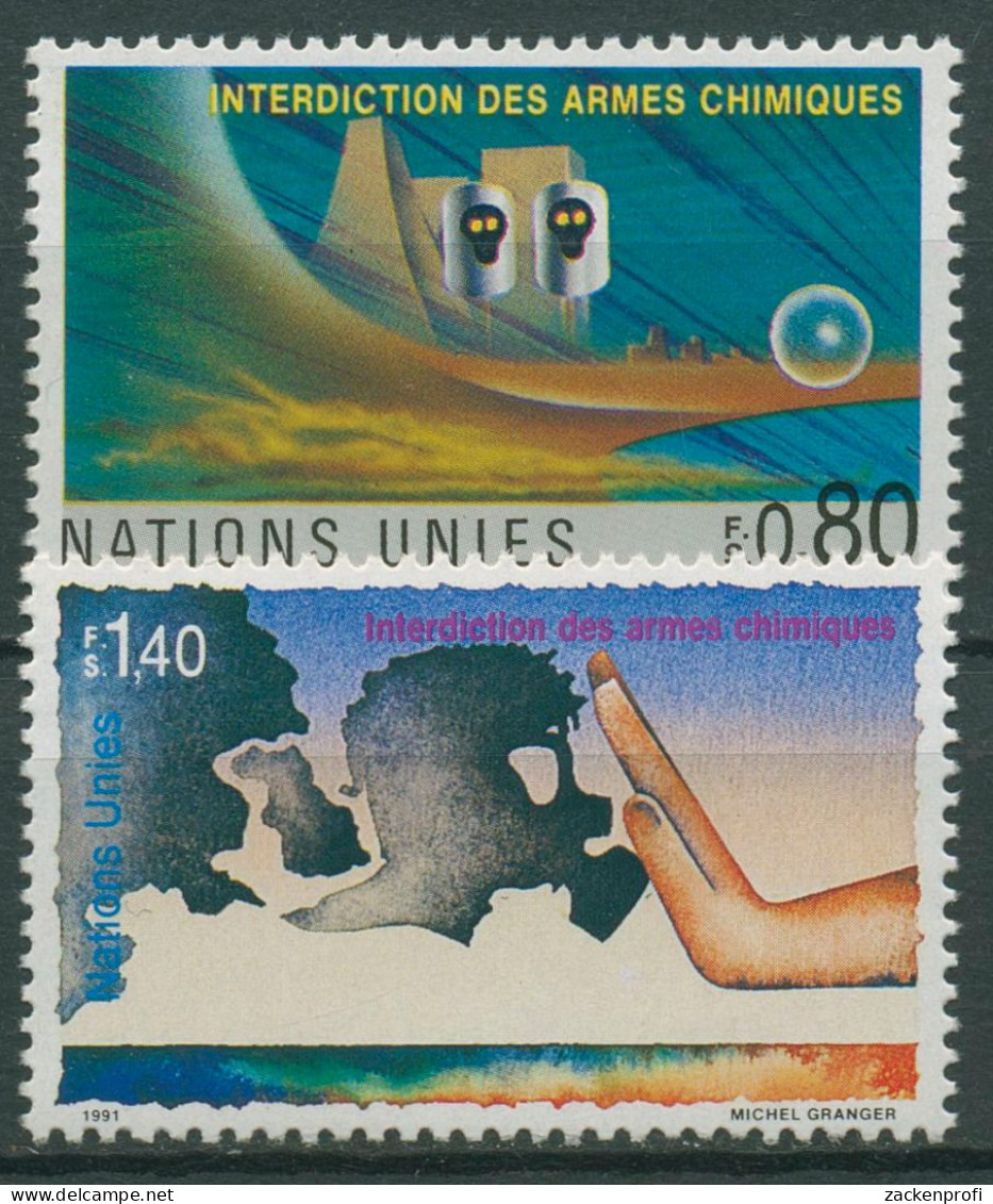 UNO Genf 1991 Verbot Chemischer Waffen Gaswolken 204/05 Postfrisch - Unused Stamps