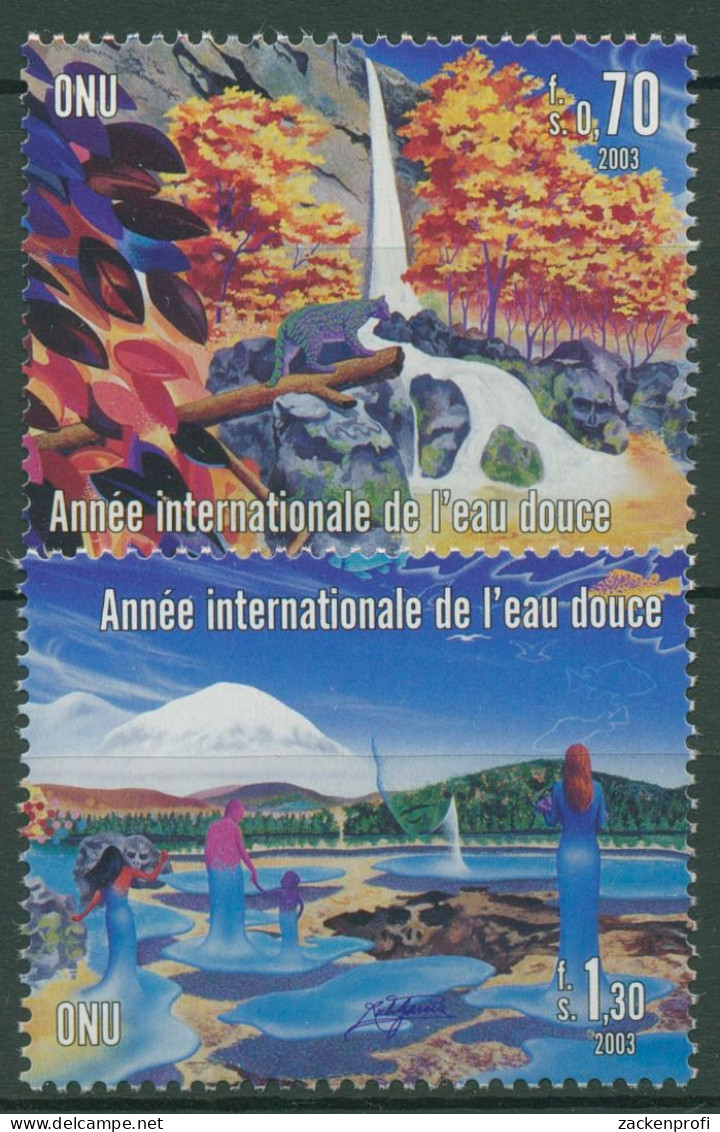 UNO Genf 2003 Jahr Des Süßwassers Berglandschaft Wasserfall 470/71 Postfrisch - Unused Stamps