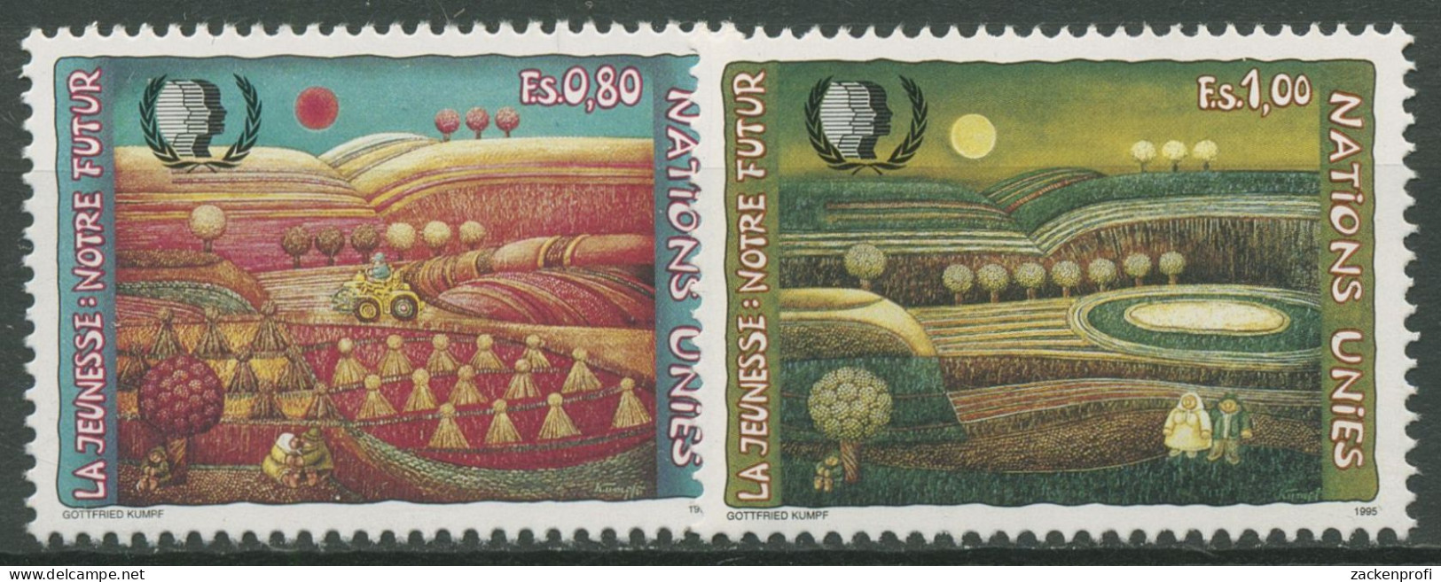 UNO Genf 1995 Jahr Der Jugend Gemälde 267/68 Postfrisch - Unused Stamps
