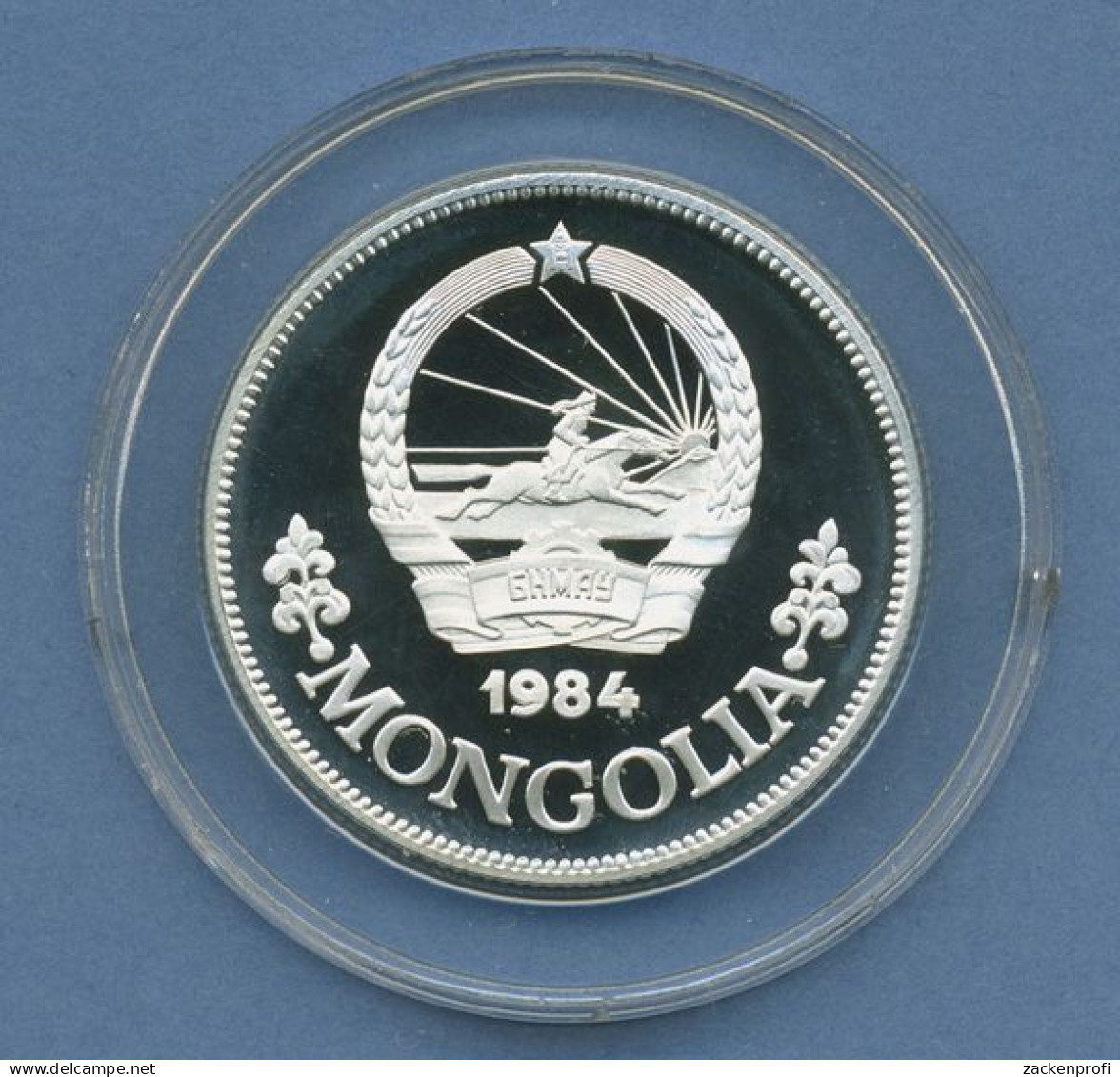Mongolei 25 Tugrik 1984 Frauendekade Frau, Kind, Silber, KM 47 PP Kapsel (m4379) - Mongolië