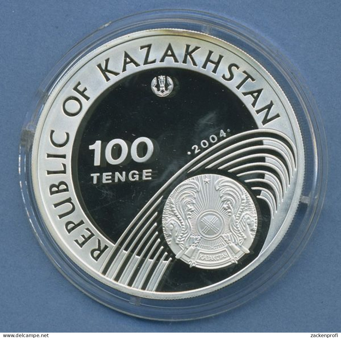 Kasachstan 100 Tenge 2004, Fußball-WM BRD, Silber, KM 119 PP In Kapsel (m4298) - Kazakhstan