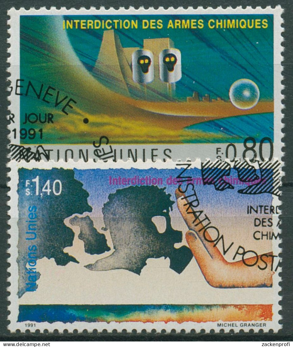 UNO Genf 1991 Verbot Chemischer Waffen Gaswolken 204/05 Gestempelt - Used Stamps