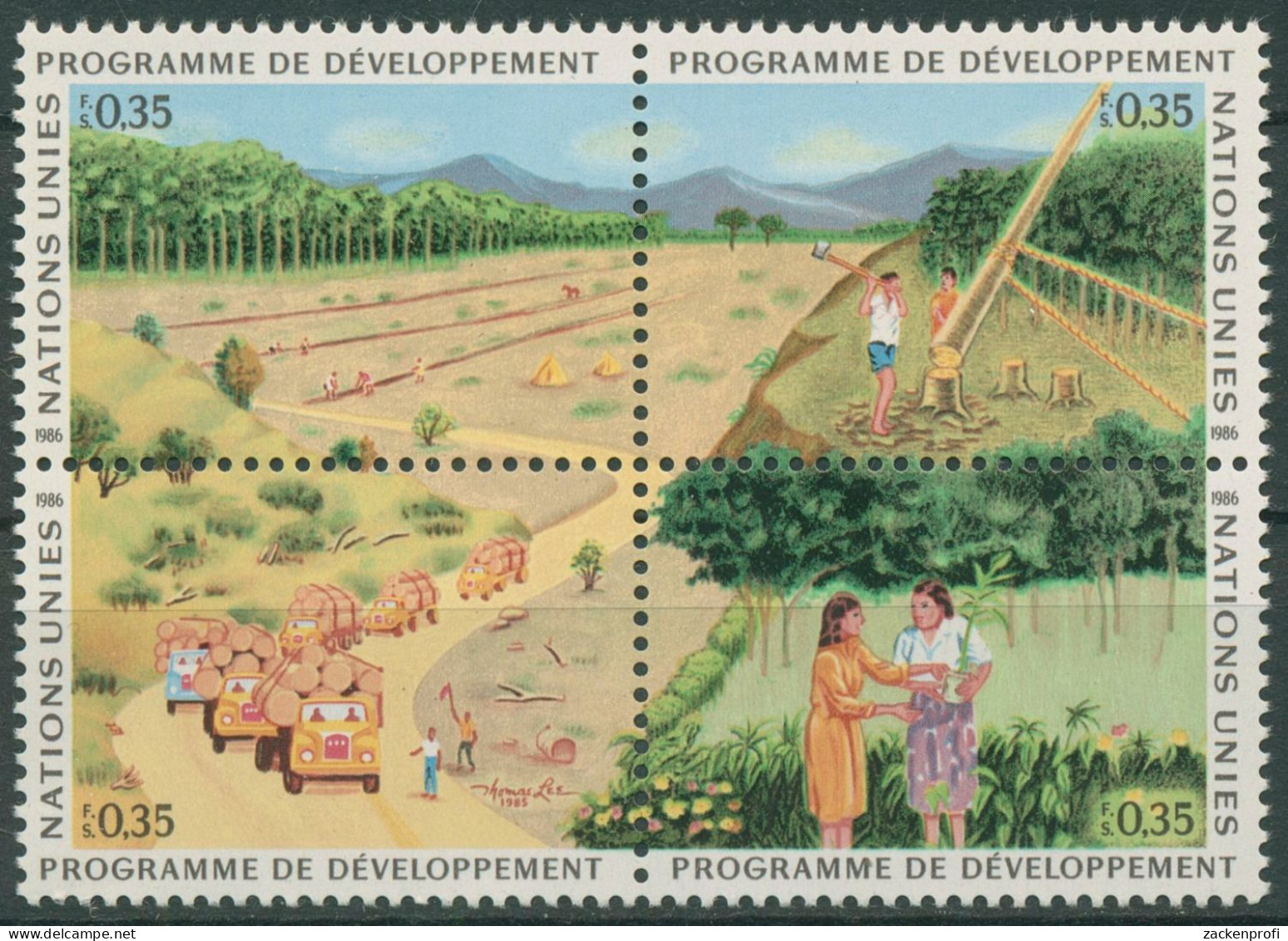 UNO Genf 1986 Entwicklungsprogramm Wald Aufforstung 138/41 ZD Postfrisch - Neufs