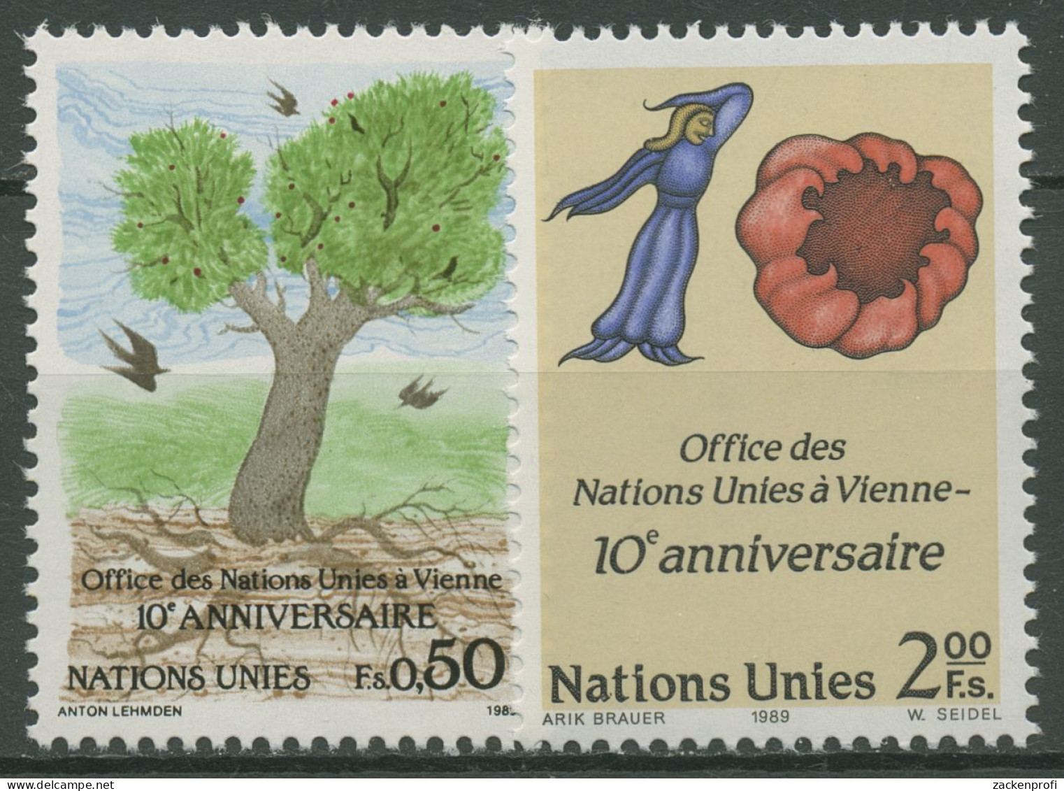 UNO Genf 1989 Wiener Büro Der Vereinten Nationen Gemälde 178/79 Postfrisch - Nuovi