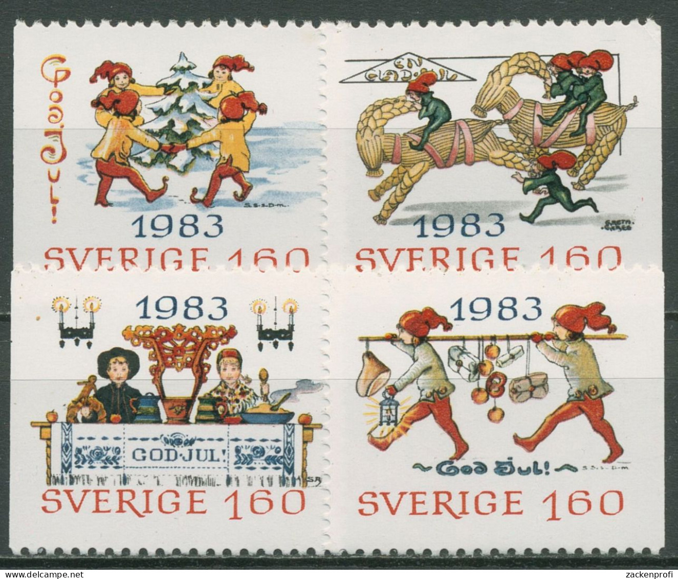 Schweden 1983 Weihnachten Postkarten 1258/61 Postfrisch - Nuevos