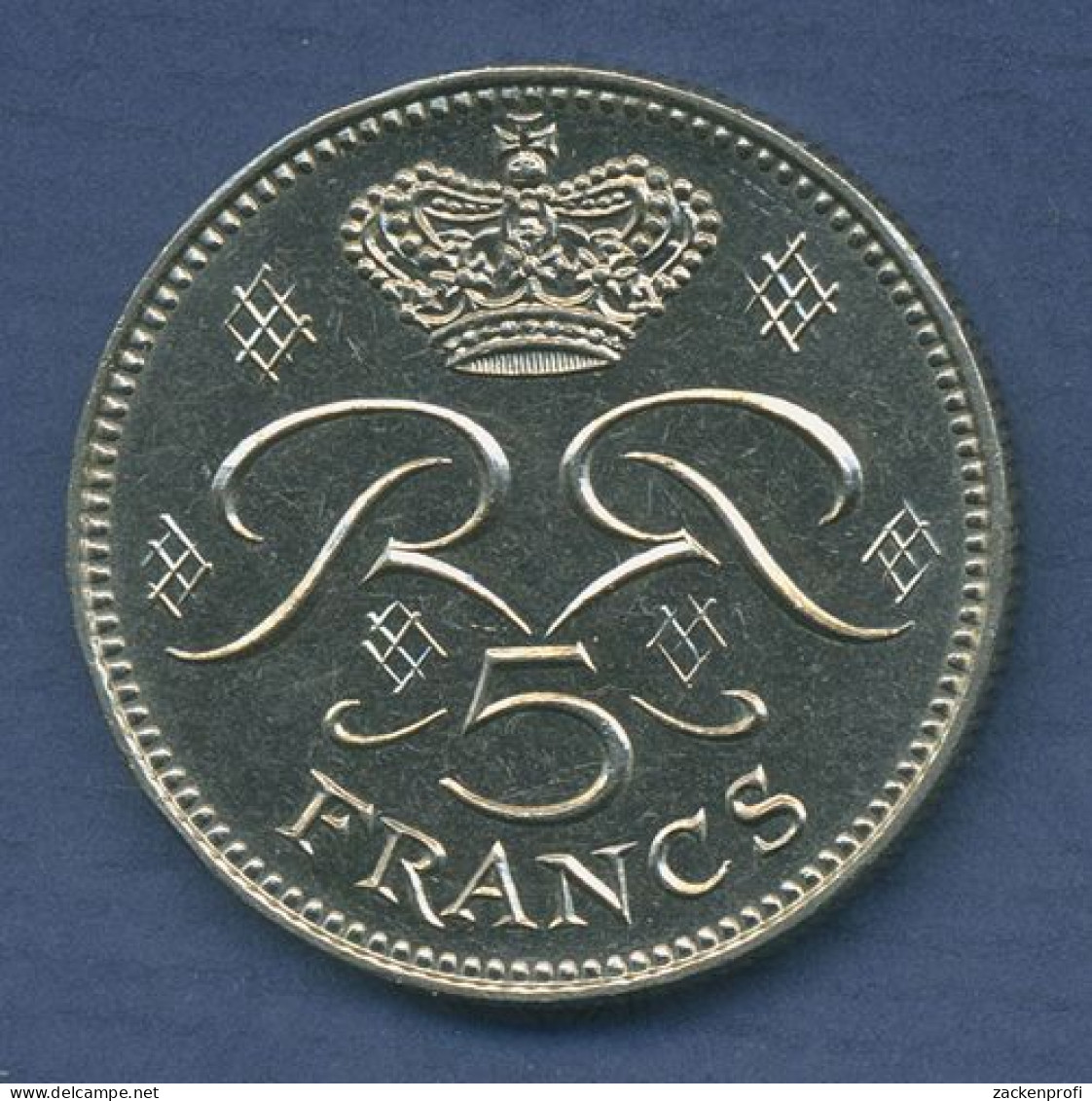 Monaco 5 Francs Kursmünze 1971 Prinz Rainer III. Monogramm, KM 150 Vz (m3632) - 1960-2001 Nieuwe Frank