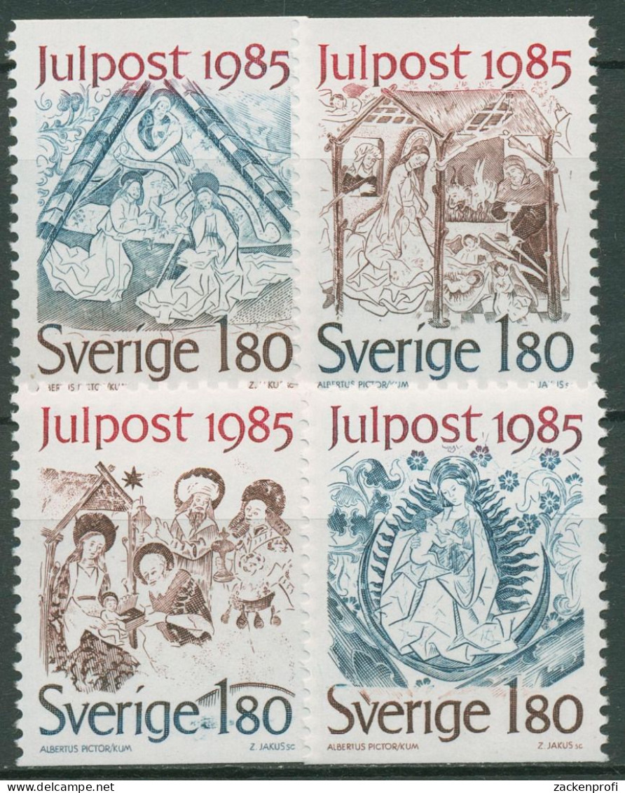 Schweden 1985 Weihnachten Kirchenmalerei 1360/63 Postfrisch - Nuevos