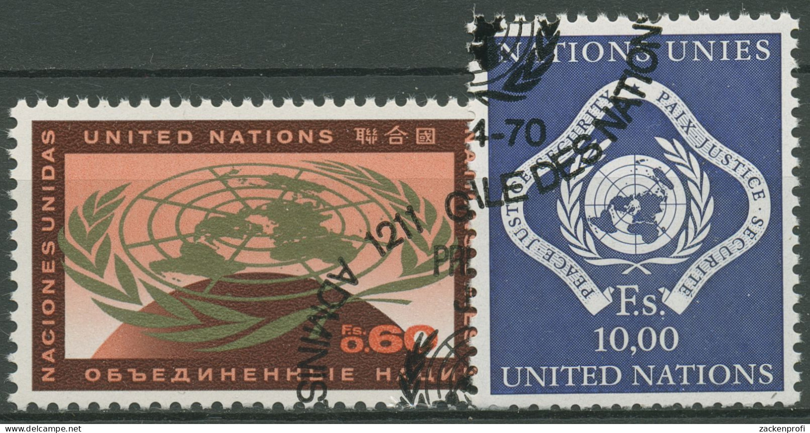 UNO Genf 1970 UNO-Emblem 9/10 Gestempelt - Usati