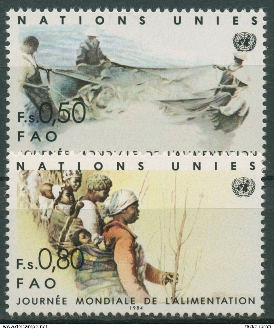 UNO Genf 1984 Welternährungstag Fischfang Aufforstung 120/21 Postfrisch - Ongebruikt