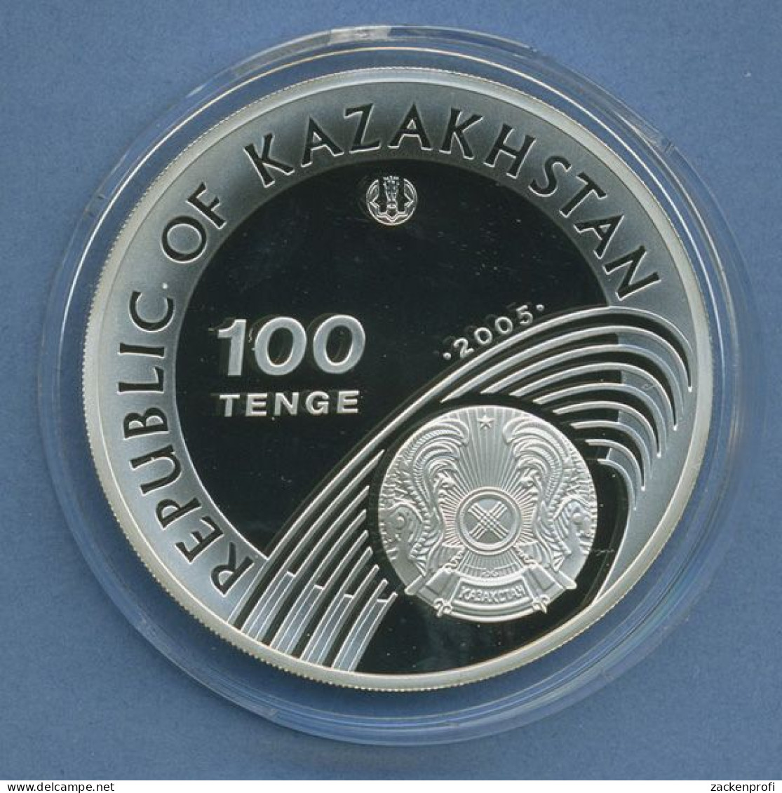 Kasachstan 100 Tenge 2005, Olympia Skilauf, Silber, KM 191 PP In Kapsel (m4299) - Kazajstán