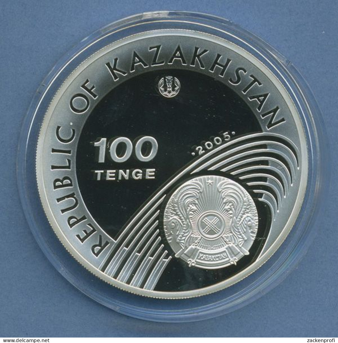 Kasachstan 100 Tenge 2005, Olympia Skilauf, Silber, KM 191 PP In Kapsel (m4299) - Kazachstan