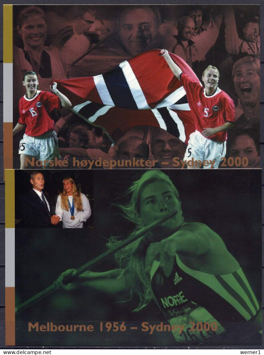 Norway 2000 Olympic Games Sydney, 2 Commemorative Postcards - Verano 2000: Sydney