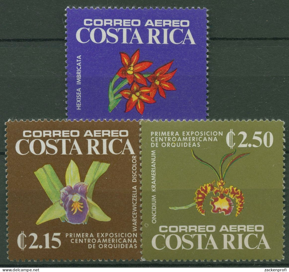 Costa Rica 1975 Pflanzen Blumen Orchideenausstellung 908/10 A Postfrisch - Costa Rica