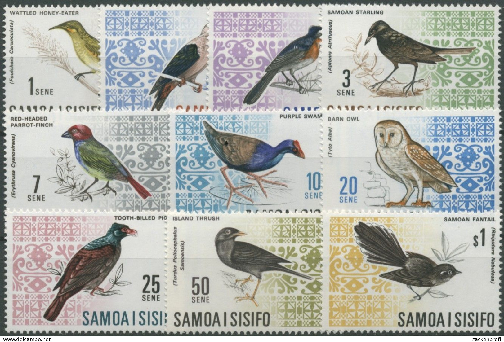 Samoa 1967 Freimarken Vögel Schleiereule Fruchttaube 152/61 Postfrisch - Samoa (Staat)