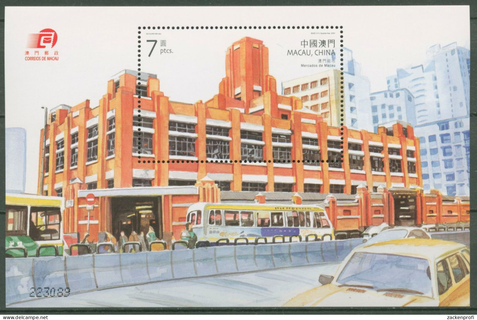 Macau 2001 Märkte, Markthallen Block 94 Postfrisch (C62687) - Hojas Bloque