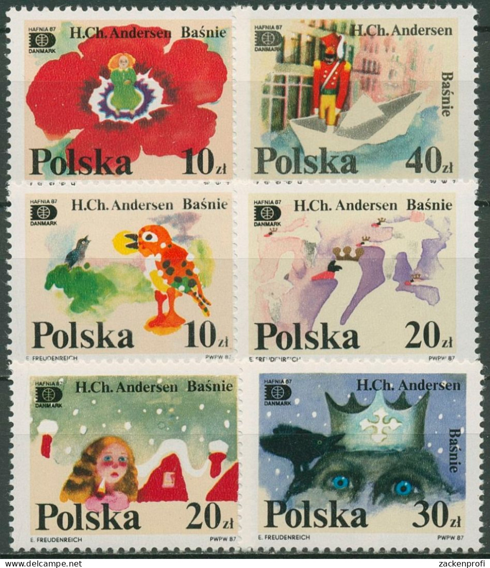 Polen 1987 HAFNIA Kopenhagen Märchen H.C.Andersen 3125/30 Postfrisch - Neufs