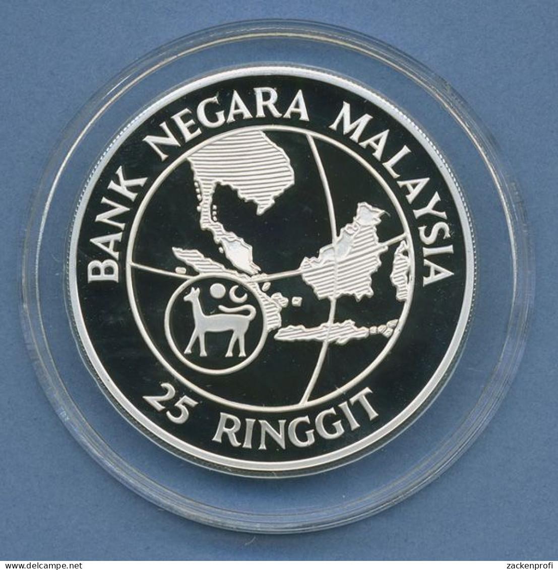 Malaysia 25 Ringgit 1985 Frauendekade Weltkarte, Silber, KM 41 PP Kapsel (m4378) - Malaysie