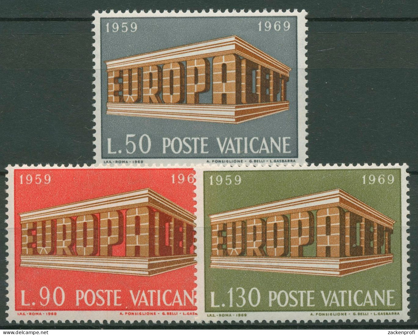 Vatikan 1969 Europa CEPT Tempel 547/49 Postfrisch - Unused Stamps