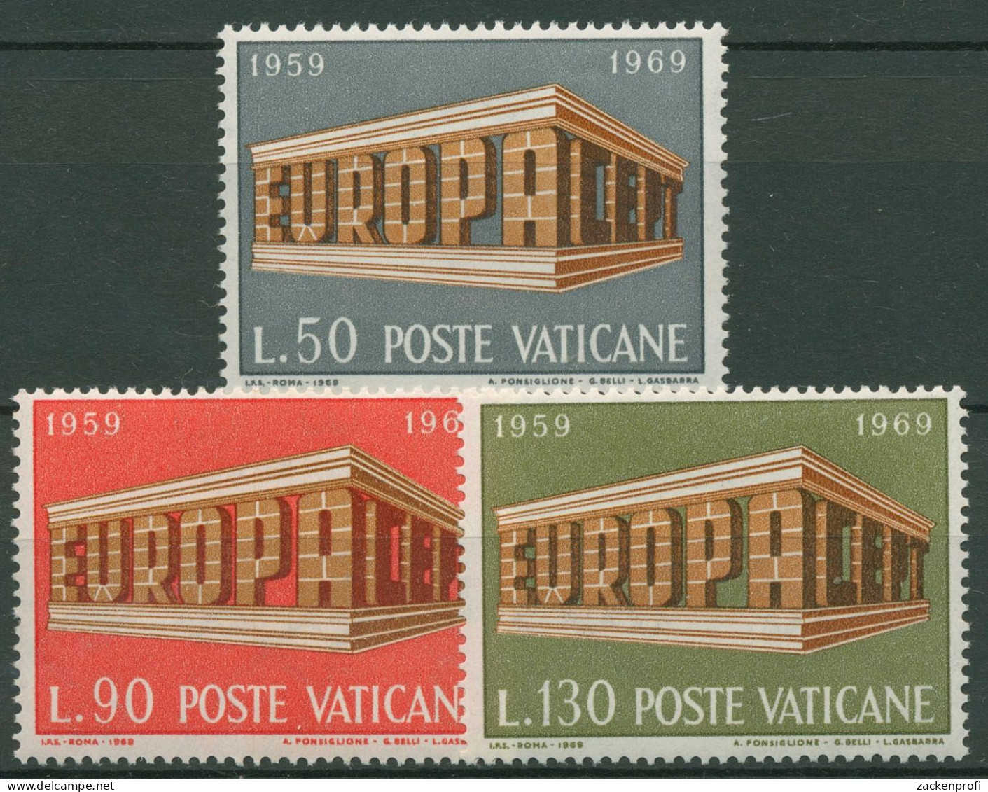 Vatikan 1969 Europa CEPT Tempel 547/49 Postfrisch - Neufs