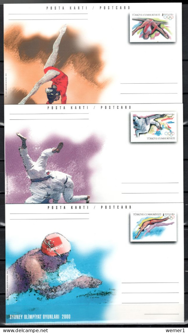 Turkey 2000 Olympic Games Sydney, Football Soccer, Basketball, Judo, Sailing Etc. 9 Commemorative Postcards - Estate 2000: Sydney