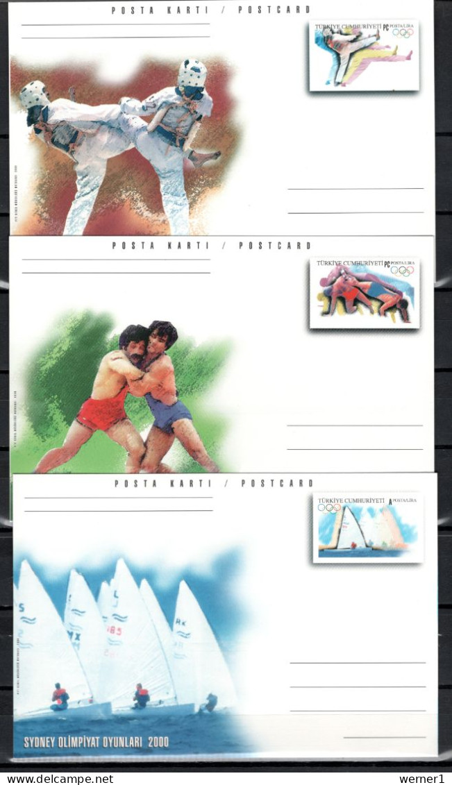 Turkey 2000 Olympic Games Sydney, Football Soccer, Basketball, Judo, Sailing Etc. 9 Commemorative Postcards - Sommer 2000: Sydney