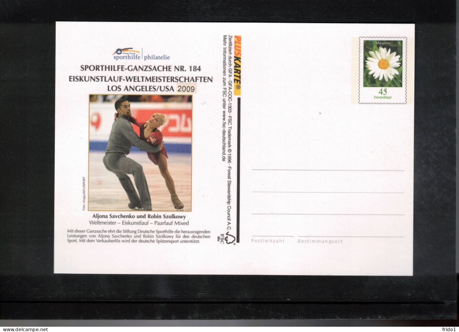 Germany 2009 Figure Skating World Champions Los Angeles 2009 Interesting Postcard - Winter (Other)