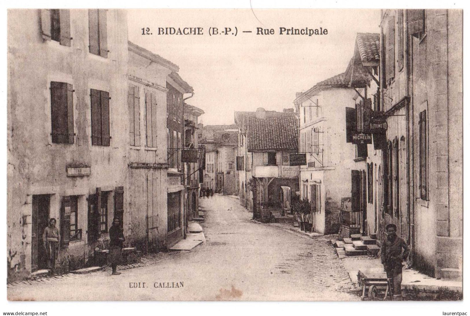 Bidache - Rue Principale - édit. Callian 12 + Verso - Bidache