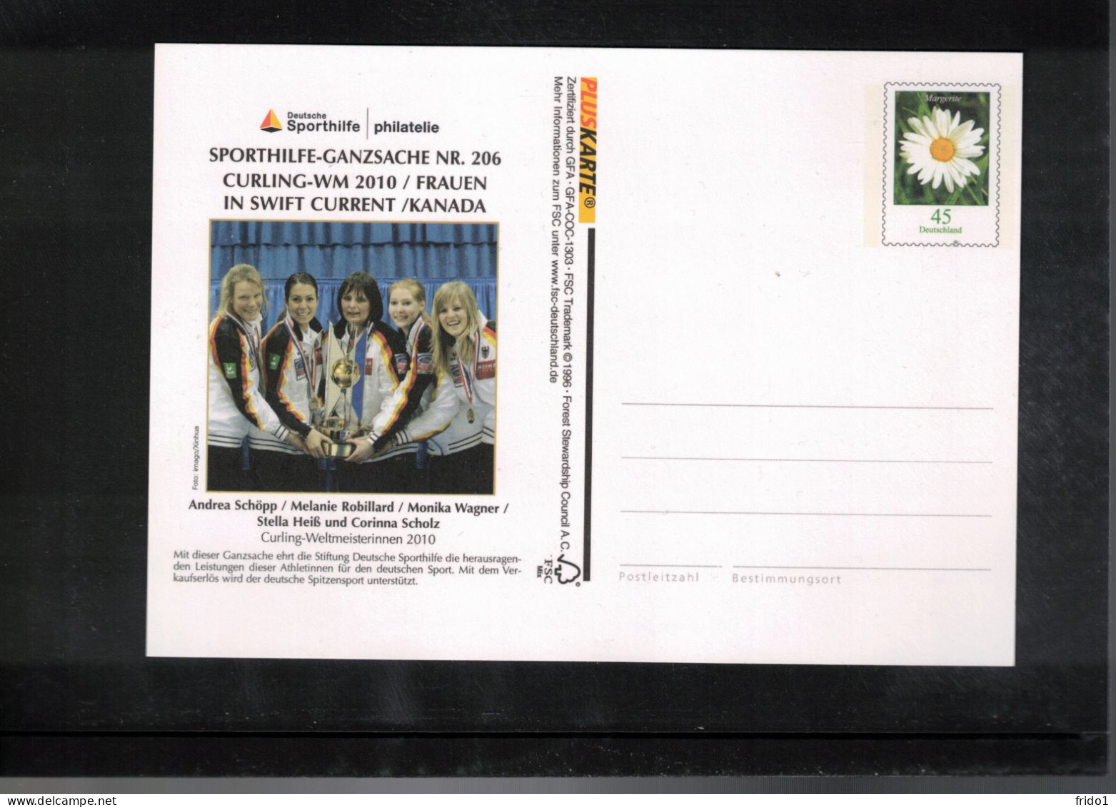 Germany 2010 Curling World Champions Swift Current Canada 2010 Interesting Postcard - Hiver