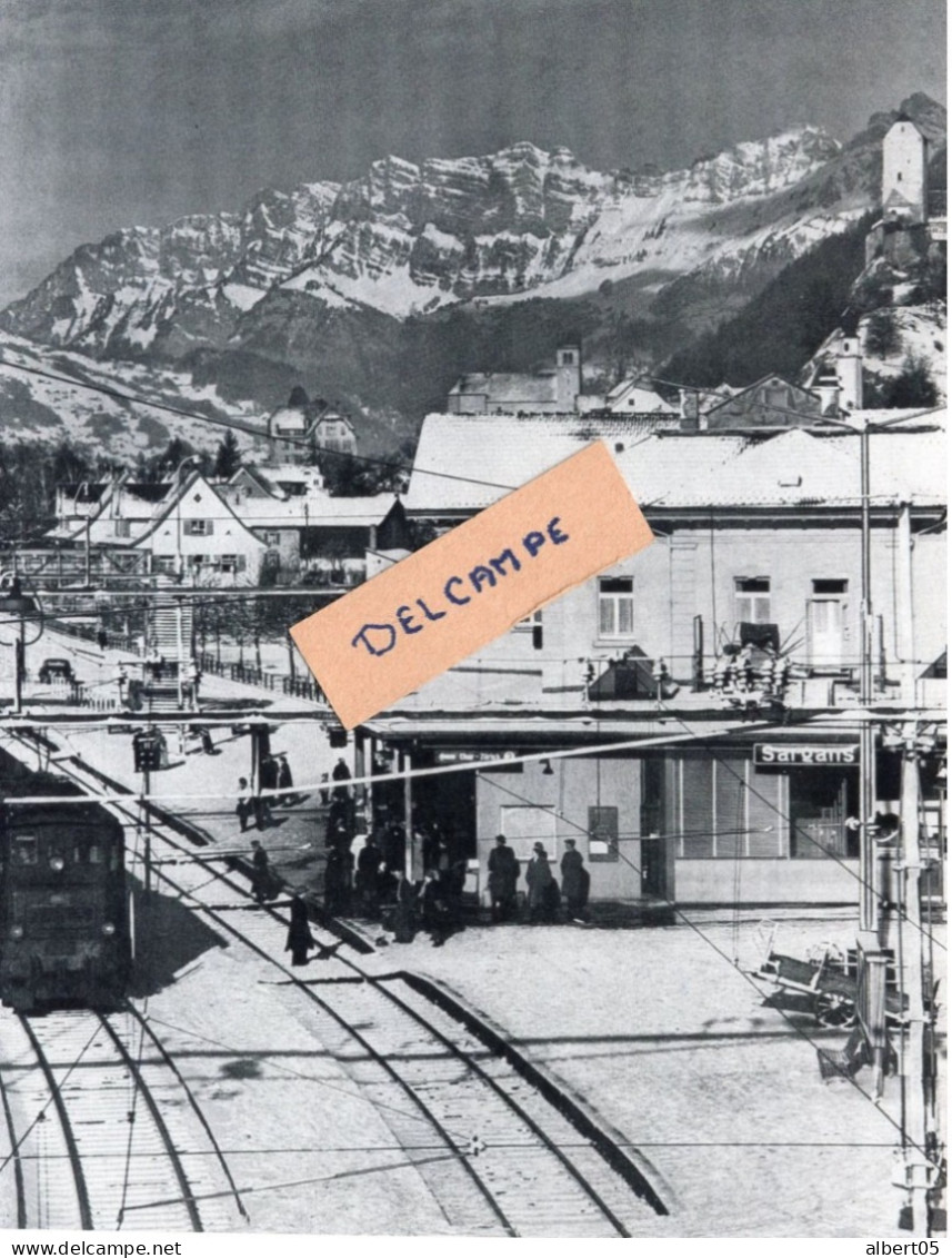 Vue De La Gare De Sargans Sous La Neige En 1960 - Reproduction - Sargans