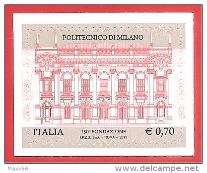 ITALIA REPUBBLICA SINGOLO NUOVO - 2013 - 150° ANNIVERSARIO FONDAZIONE POLITECNICO MILANO - € 0,70 - 2011-20: Ungebraucht